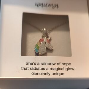 Kohl's Silver Multicolor Unicorn Necklace New. Reduced.SALE